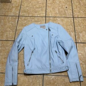 Women's Light Blue Biker Jacket